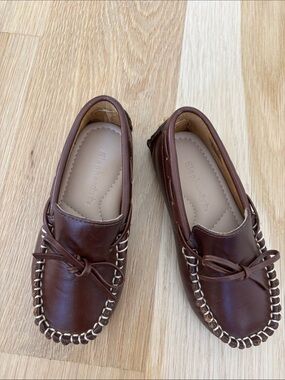 Elephantito Toddler Boy’s Dark Brown Leather Driver Loafers